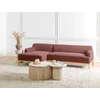 Beliani Trivietė kampinė sofa SOSJO bordo spalvos, dešininė