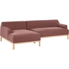 Beliani Trivietė kampinė sofa SOSJO bordo spalvos, dešininė