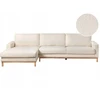 Beliani 4 vietų kampinė sofa SIGGARD Boucle balta, dešininė
