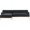 Beliani Trivietė kampinė sofa SOSJO, juoda, dešininė