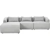 Beliani 3-vietė kampinė sofa SVANSELE šviesiai pilka dešininė