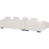 Beliani LUNGO 4 vietų kampinė sofa, velvetas, kreminė balta, dešininė