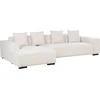 Beliani LUNGO 4 vietų kampinė sofa, velvetas, kreminė balta, dešininė