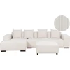 Beliani LUNGO 4 vietų kampinė sofa, velvetas, kreminė balta, dešininė