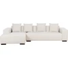Beliani LUNGO 4 vietų kampinė sofa, velvetas, kreminė balta, dešininė