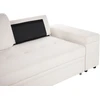 Beliani Išskleidžiama 3 vietų kampinė sofa HRISEY Boucle balta su daiktadėže, dešininė