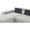 Beliani Išskleidžiama kampinė sofa HRISEY, 3 vietų, sintetinio lino audinys, šviesiai pilka, su daiktadėže, dešininė