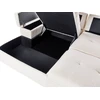 Beliani Išskleidžiama 3 vietų kampinė sofa HRISEY Boucle balta su daiktadėže, dešininė