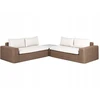 Lauko baldų komplektas Beliani Sodo kampinė sofa su otomane 6 asmenims PALERMO, ruda, technoratanas, modulinė
