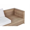 Lauko baldų komplektas Beliani Sodo kampinė sofa su stalu AVOLA, kairinė, kreminė balta, technorotangas