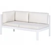Lauko baldų komplektas Beliani Sodo kampinė sofa su staliuku 5 asmenims MESSINA kairinė, balta, metalinė