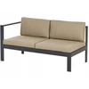 Lauko baldų komplektas Beliani Lauko kampinė sofa su stalu 5 asmenims MESSINA kairinis smėlio spalvos metalinis