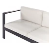 Lauko baldų komplektas Beliani Sodo kampinė sofa su staliuku 5 asmenims MESSINA kairinė, balta, metalinė