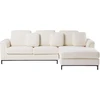Beliani 5 vietų kampinė sofa OSLO Boucle balta su pufu, kairinė