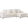 Beliani 5 vietų kampinė sofa OSLO Boucle balta su pufu, kairinė