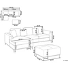 Beliani 5 vietų kampinė sofa OSLO, balta, bouclé audinys, su atrama kojoms, dešininė