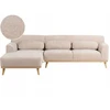 Beliani Trivietė kampinė sofa SIMOS šenilas smėlio spalvos dešininė