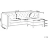 Beliani Trivietė kampinė sofa FLEN, veliūrinė, pilka, L-formos