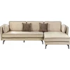 Beliani 3 vietų kampinė sofa ALTAN, veliūras, smėlio spalvos, kairinė