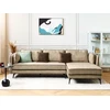 Beliani 3 vietų kampinė sofa ALTAN, veliūras, smėlio spalvos, kairinė