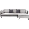 Beliani 3 asmenų kampinė sofa ALTAN, veliūrinė, šviesiai pilka, kairinė