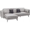 Beliani Trivietė kampinė sofa ALTAN, veliūras, šviesiai pilka, dešininė