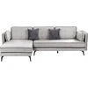 Beliani Trivietė kampinė sofa ALTAN, veliūras, šviesiai pilka, dešininė