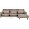 Beliani Trivietė kampinė sofa GALLO, eco zomšas, šviesiai ruda, kairinė