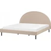 Beliani Bouclé lova MARGUT 180 x 200 cm smėlio spalvos