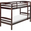 Beliani Dviaukštė lova pušies mediena REGAT 90 x 200 cm tamsiai ruda