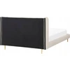 Beliani Velvetinė lova FORBACH 140 x 200 cm smėlio spalvos