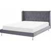 Beliani Velvetinė lova FORBACH 160 x 200 cm pilka
