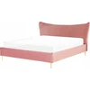 Beliani Velvetinė lova CHALEIX 180 x 200 cm persiko spalvos