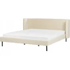 Beliani Dviejų asmenų lova Velvet ARETTE 180 x 200 cm šviesiai smėlio spalvos