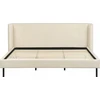 Beliani Dviejų asmenų lova Velvet ARETTE 180 x 200 cm šviesiai smėlio spalvos