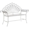 Beliani Sodo suoliukas PAVIA 146 cm metalinis, balkšva spalva