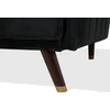 Beliani Trivietė išskleidžiama sofa SENJA, veliūras, juoda