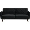 Beliani Trivietė išskleidžiama sofa SENJA, veliūras, juoda