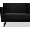 Beliani Trivietė išskleidžiama sofa SENJA, veliūras, juoda