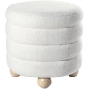 Beliani Pufas CHILLY Boucle, kreminės baltos spalvos