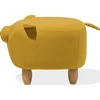 Beliani Gyvūno formos pufas PIGGY, geltonas