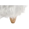 Fotelis Beliani Pufas gyvūnas WOOLLY dirbtinis kailis baltas raganosis