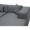 Beliani 3 vietų kampinė sofa DOLVA, tamsiai pilka, kairinė