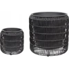 Beliani 2 vazonų rinkinys BRODIEA Technorattan 26/45 cm juodas