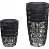 Beliani 2 vazonų komplektas CHELONE 26/34 cm Juodas technoratanas
