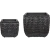 Beliani Dviejų BERBERIS vazonų rinkinys 34/45 cm, juodas technoratanas