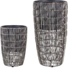 Beliani 2 vazonų rinkinys CHELONE iš technoratano, 26/34 cm, rudas