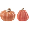 Beliani 2 dekoracinių figūrėlių rinkinys CHALKIDA moliūgas, oranžinis