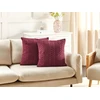 Beliani Rinkinys 2 dekoratyvinės pagalvės CADETIA Medvilnė 45 x 45 cm Burgundy Solid