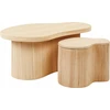 Beliani SALANTI kavos staliukų komplektas iš natūralaus rotango su dėtuve